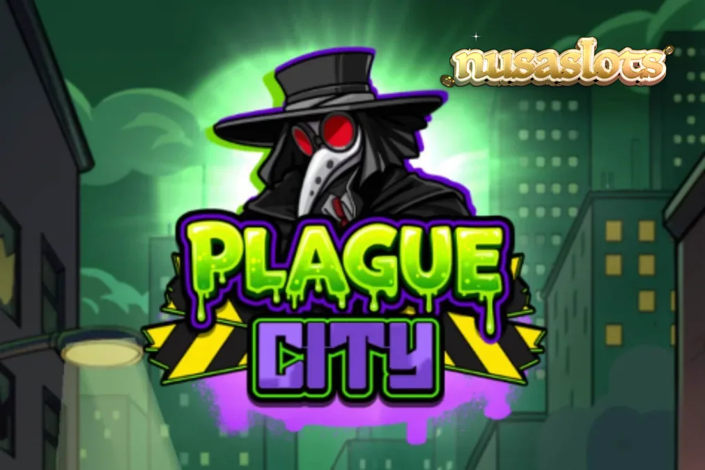 Tampilan visual slot Plague City dengan tema laboratorium dan wabah